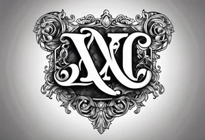 2 letters, X & I.
chain tattoo idea