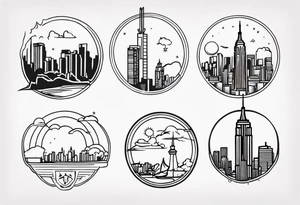 small tattoo using outlines:
Arizona NYC tattoo idea