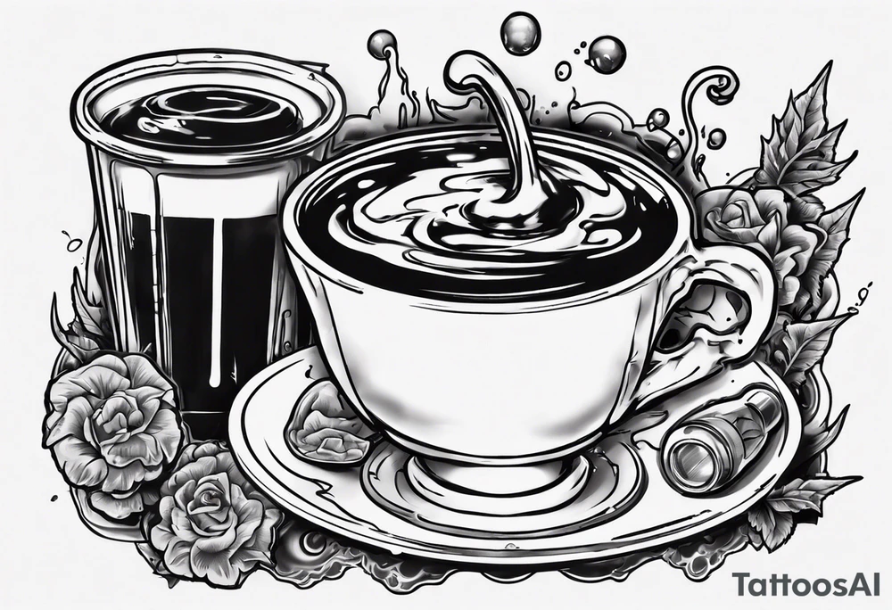 Codeine Syrup with a dubble cup tattoo idea