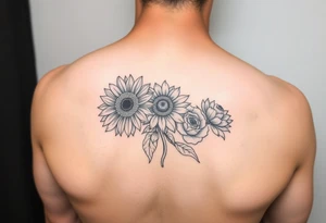 Sunflowers and roses tattoo idea