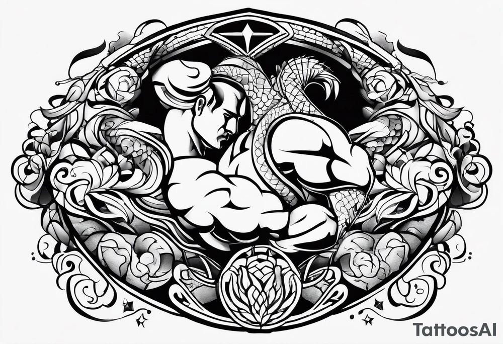 Wrestling and brain and scorpio tattoo idea