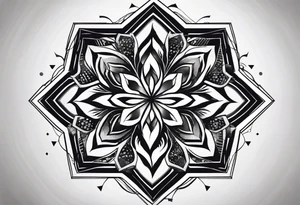 black hexagon pattern tattoo idea