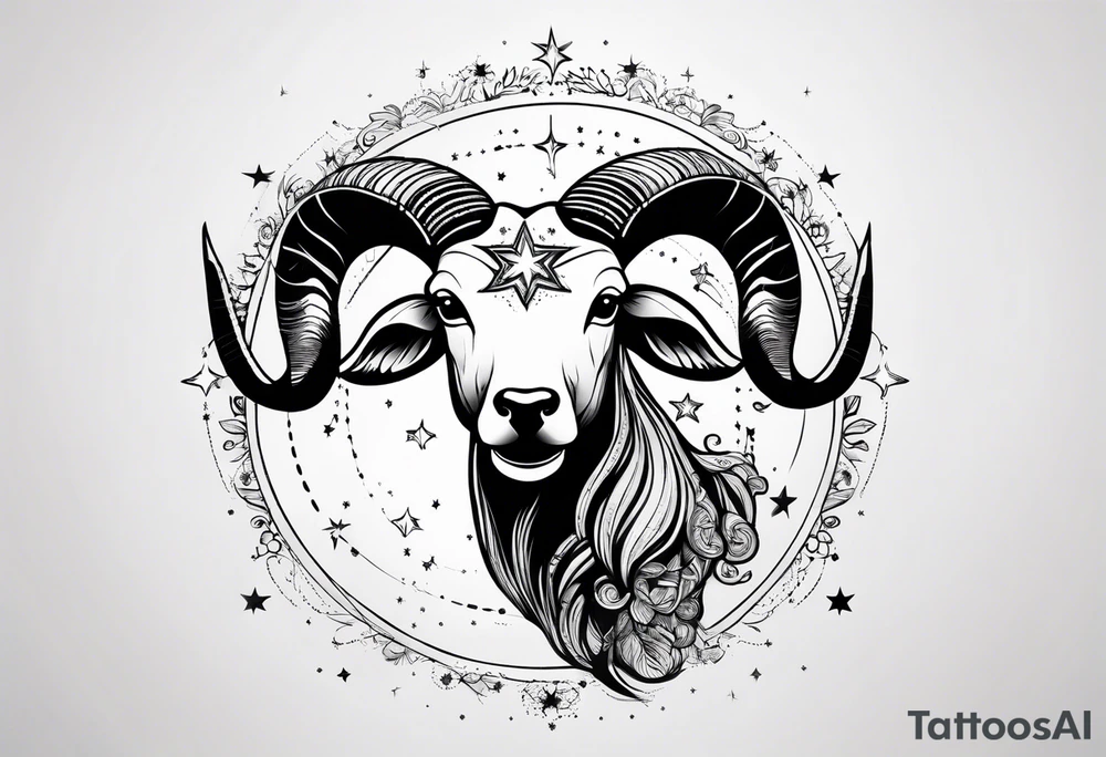 Aries constellation with stars tattoo idea