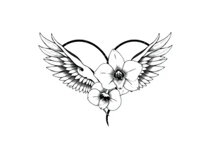 infinity loop with wings inside and an orchid tattoo idea