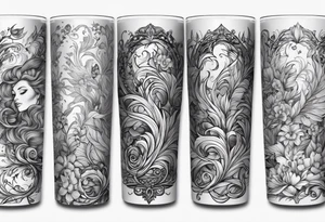 20 oz tumbler, personalized, fantasia, floral , dreamscape tattoo idea