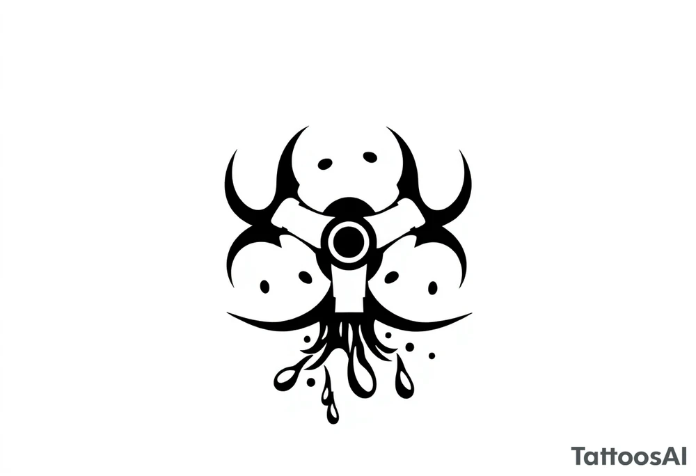 Contagion sign imwith toxic spill behind tattoo idea