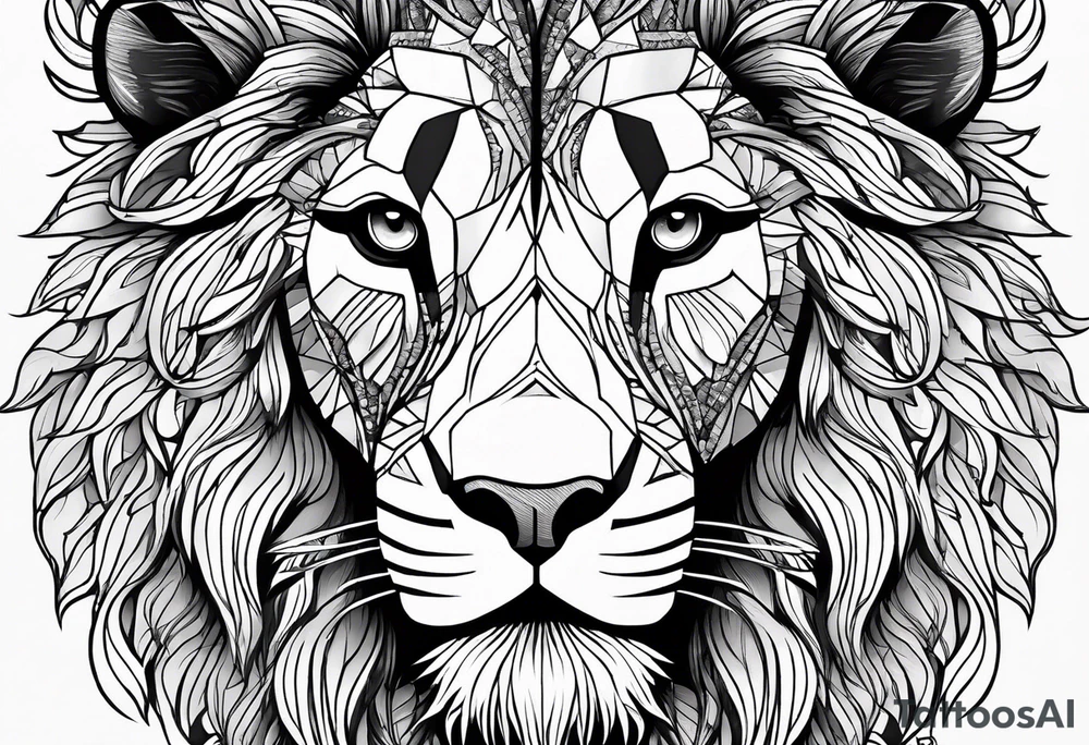 a psychedelic lion tattoo idea