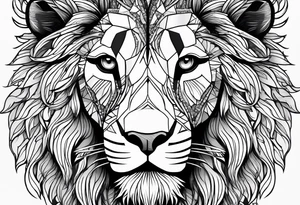 a psychedelic lion tattoo idea