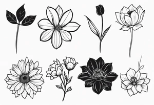 birth flowers september, october, november and may tattoo idea