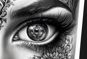 eye with skull tattoo idea
