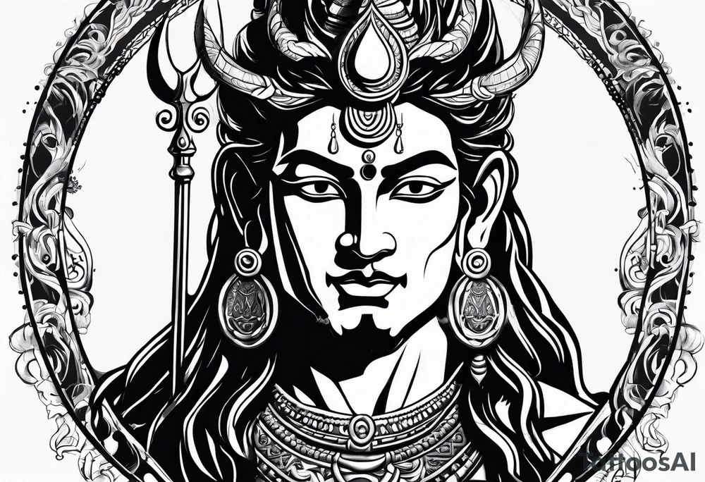 Warrior god shiva tattoo idea