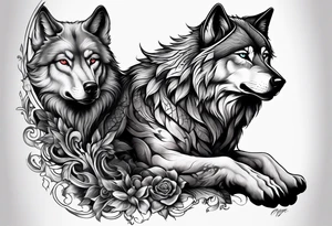 wolf arm sleeve tattoo idea