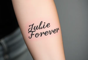 Julie Forever with clouds sun and moon tattoo idea