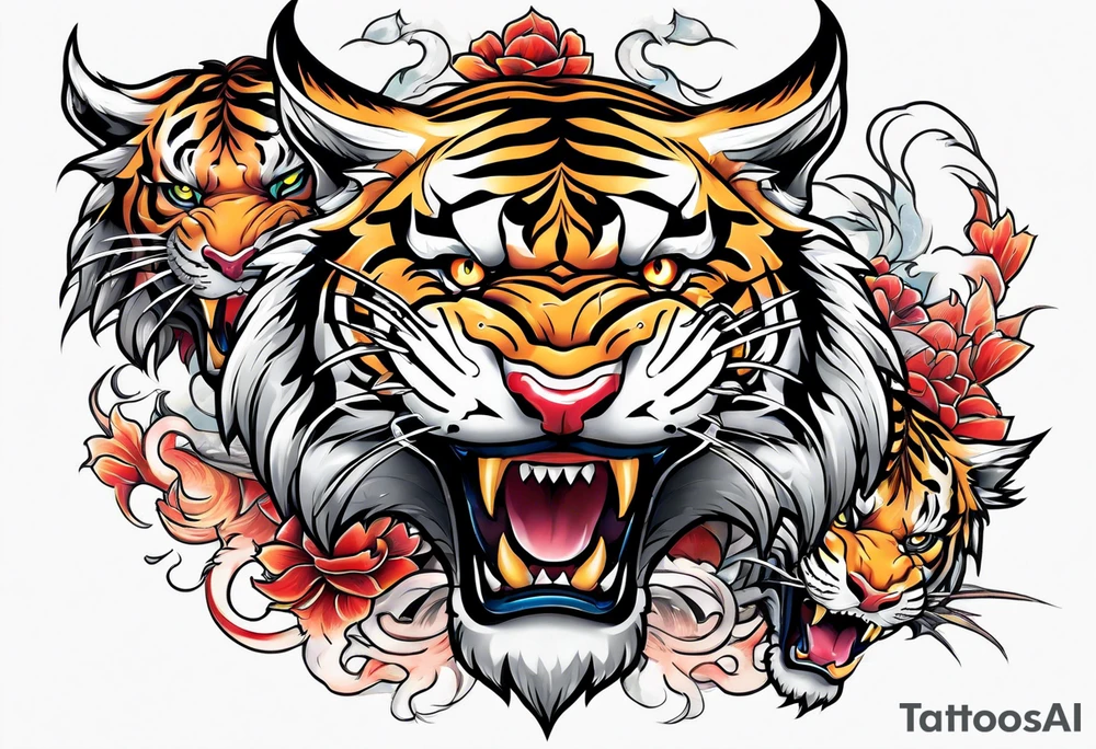 tiger and dragon tattoo idea