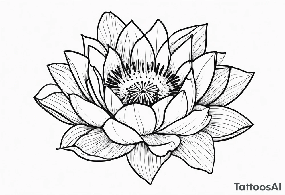 waterlily and morning glory flower bouquet tattoo idea