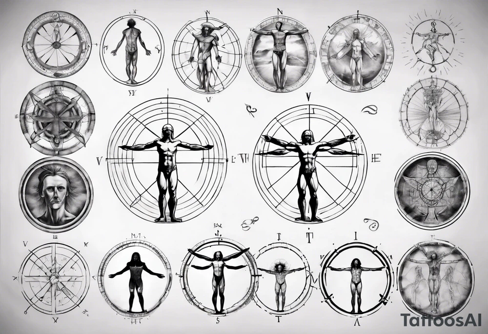 Vitruvian man tattoo idea