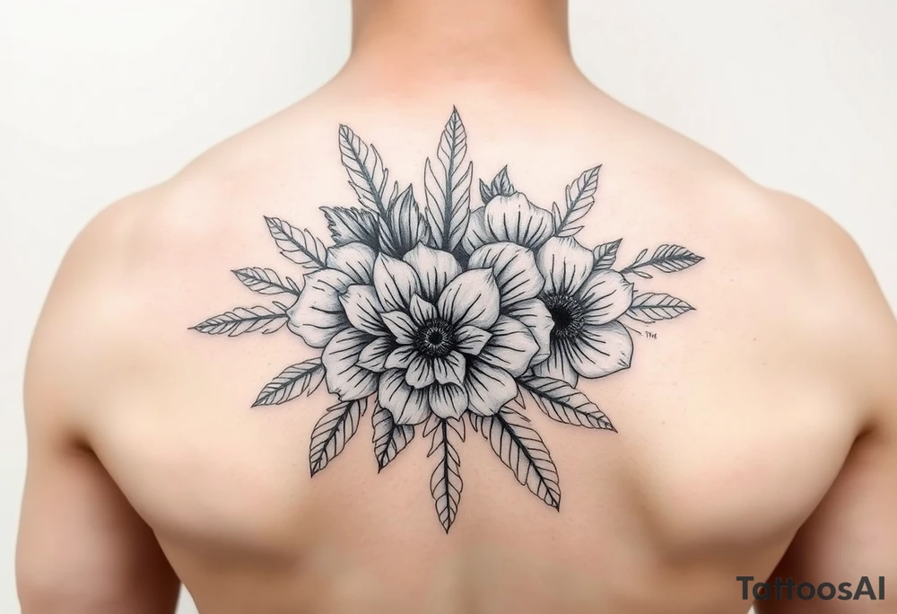 January December july birth flower mixture tattoo idea