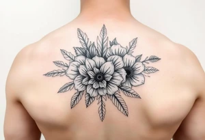 January December july birth flower mixture tattoo idea