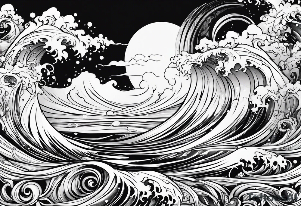 flowing water and fire tattoo tattoo idea