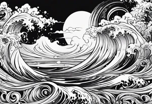 flowing water and fire tattoo tattoo idea