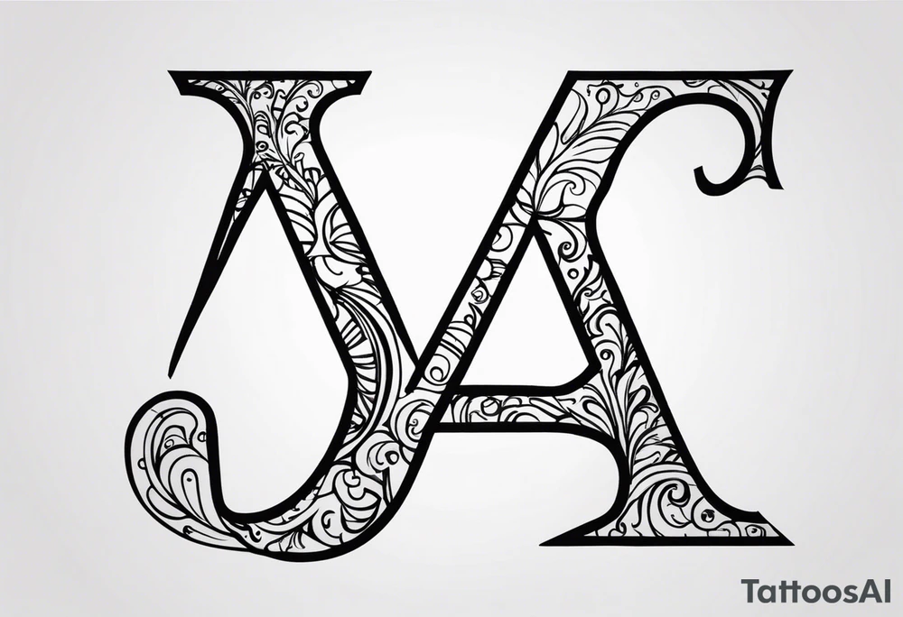 the letters A and R tattoo idea