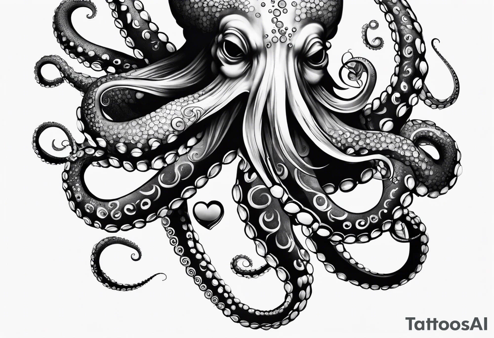 Octopus around lower leg tattoo idea