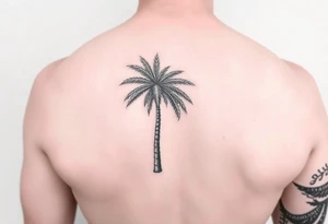 palm tree arm sleeve tattoo idea