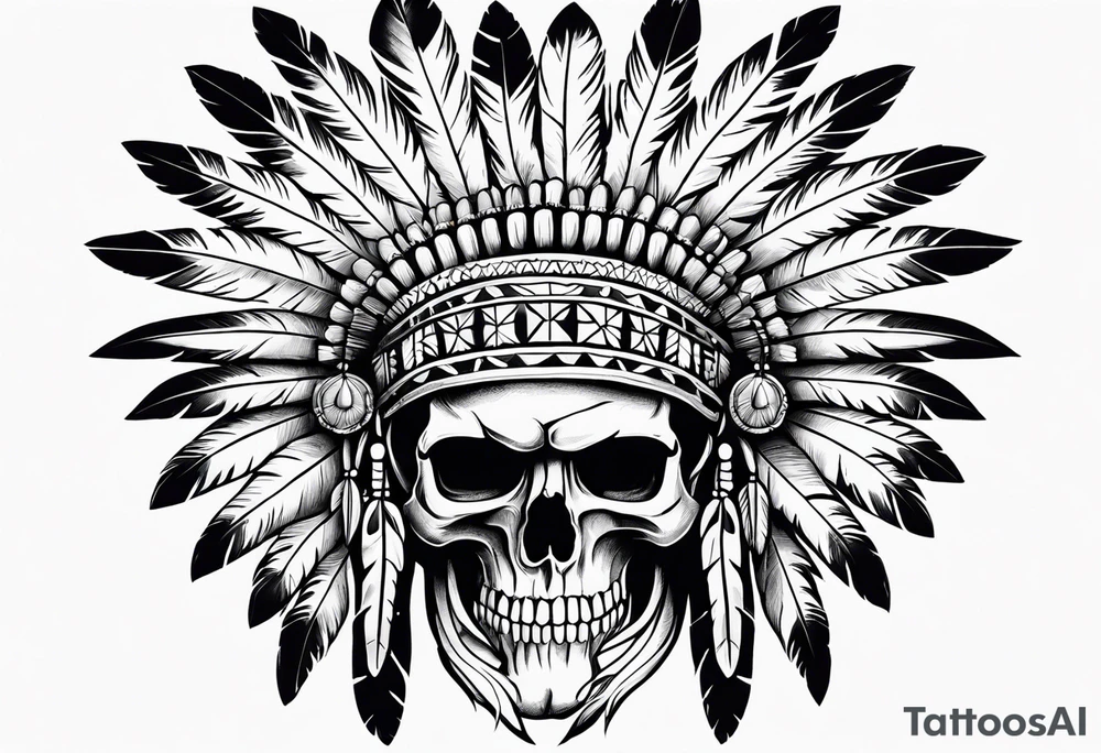 Native American skull tattoo idea