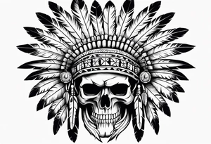 Native American skull tattoo idea