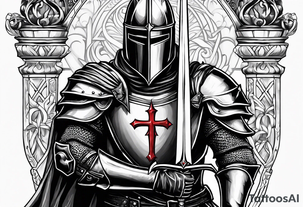 Knights templar with a long broad sword tattoo idea