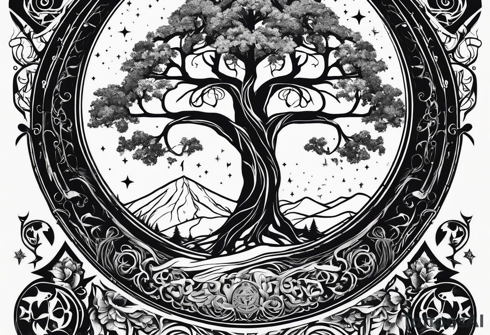 White tree of Gondor and star wars rebel symbol tattoo idea