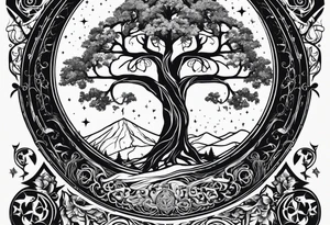 White tree of Gondor and star wars rebel symbol tattoo idea
