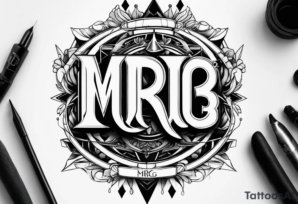 only letters "MRBG" tattoo idea