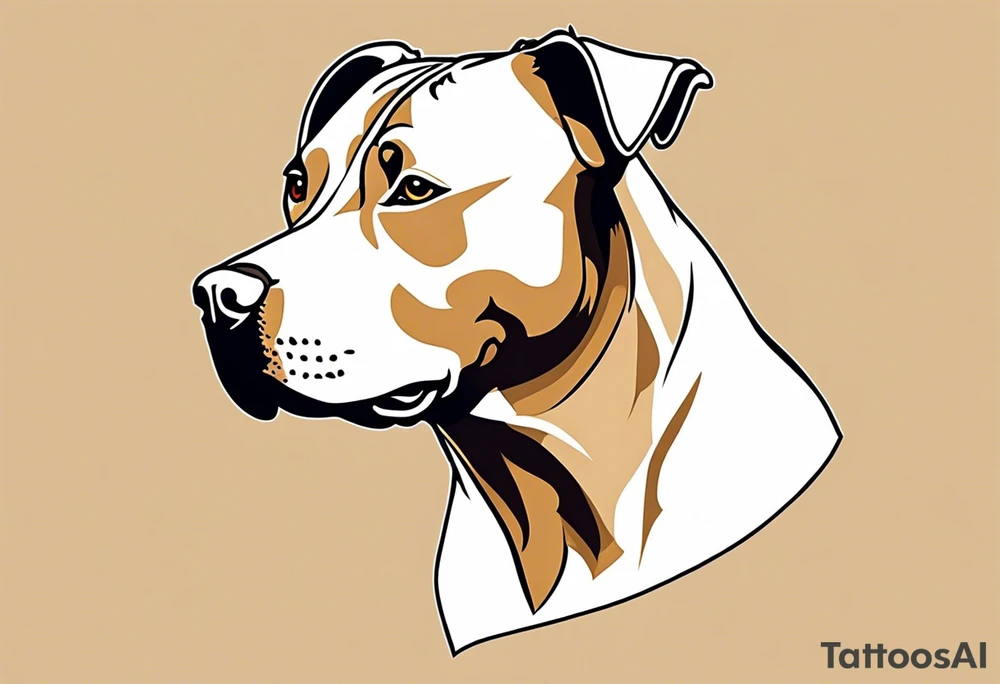 Pitbull blond brown god tattoo idea