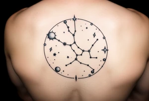 Virgo constellation into galaxy tattoo idea