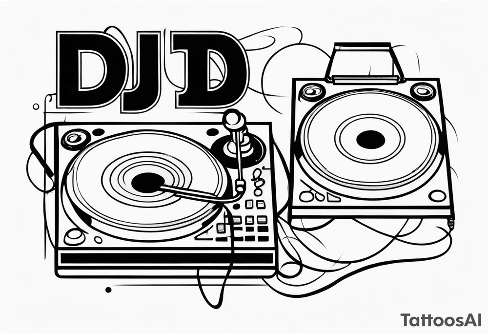 dj text tattoo idea