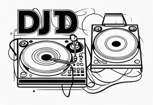 dj text tattoo idea