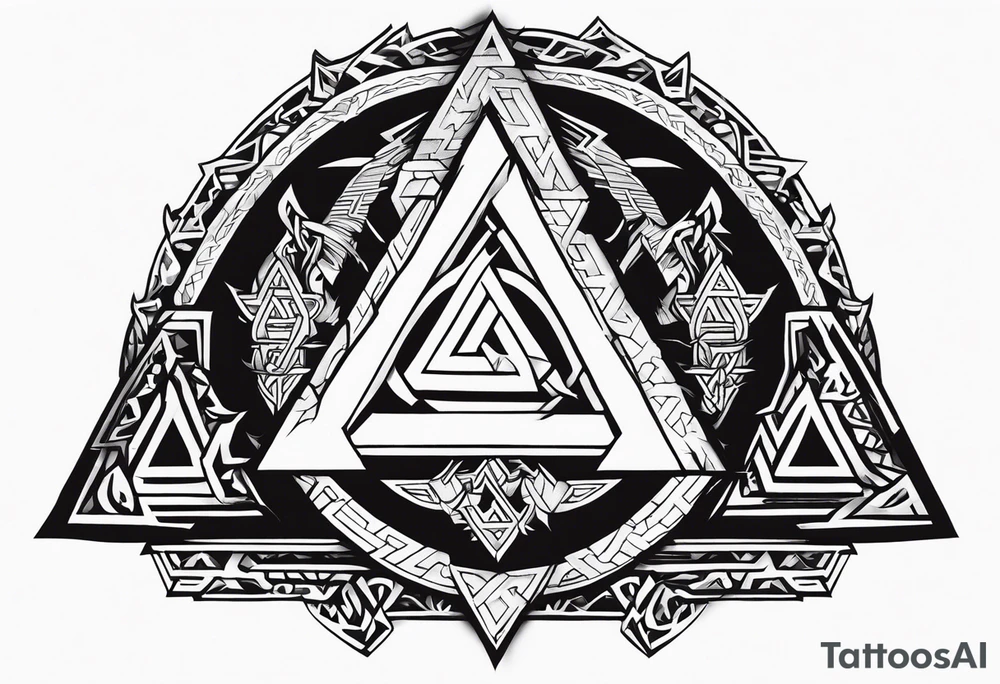 Valhalla fire runes fog
Sword shield valknut tattoo idea
