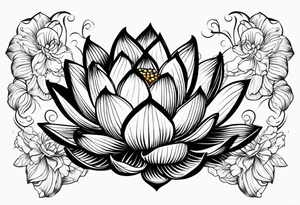 lotus flower in japanese tattoo style facing me tattoo idea
