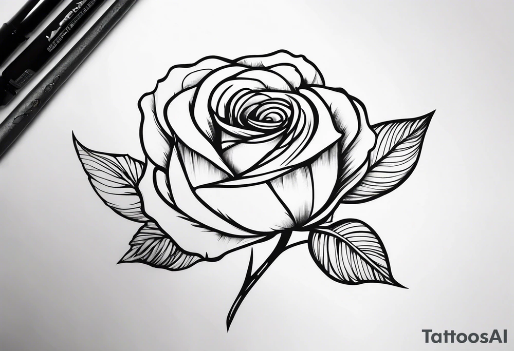 lighting rose tattoo idea