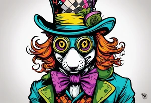 Mad hatter gas mask
Compass wonderland tattoo idea