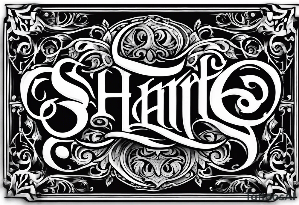 Ambigram that says Shane’s and Brandy tattoo idea