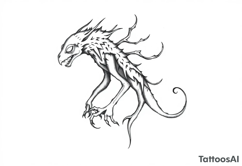 anthropomofic monster tattoo idea