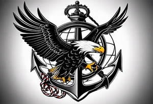 A American  flag waving with Marine eagle globe and anchor  twisted in flag below is special forces divers and helicopter  in sky tattoo idea