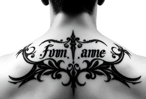 Name behind the neck cover up tattoo idea tattoo idea