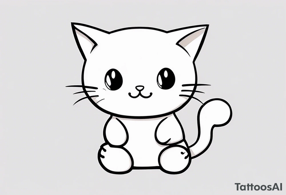 Cute kitty ghost tattoo design tattoo idea