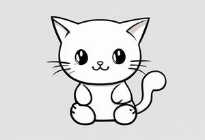 Cute kitty ghost tattoo design tattoo idea