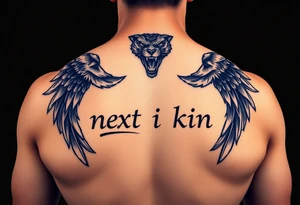 Create a shirt mockup have it say “next of kin” with a embossed look tattoo idea