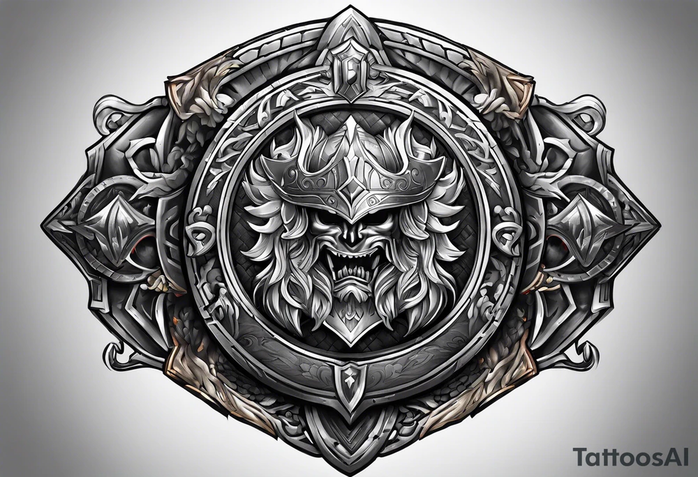Warrior, shield, brotherhood, loyalty tattoo idea