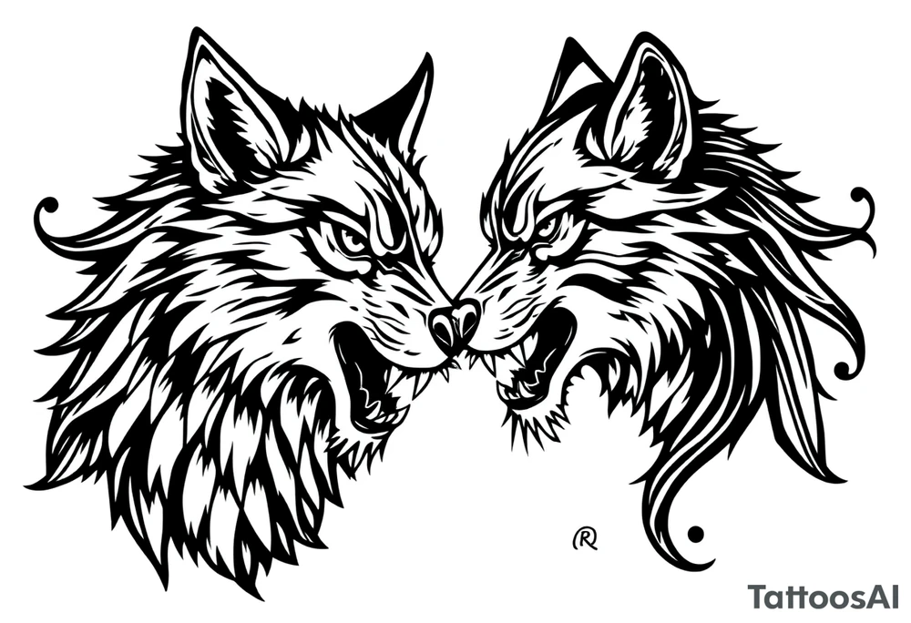 Big bad wolf blowing kisses tattoo idea
